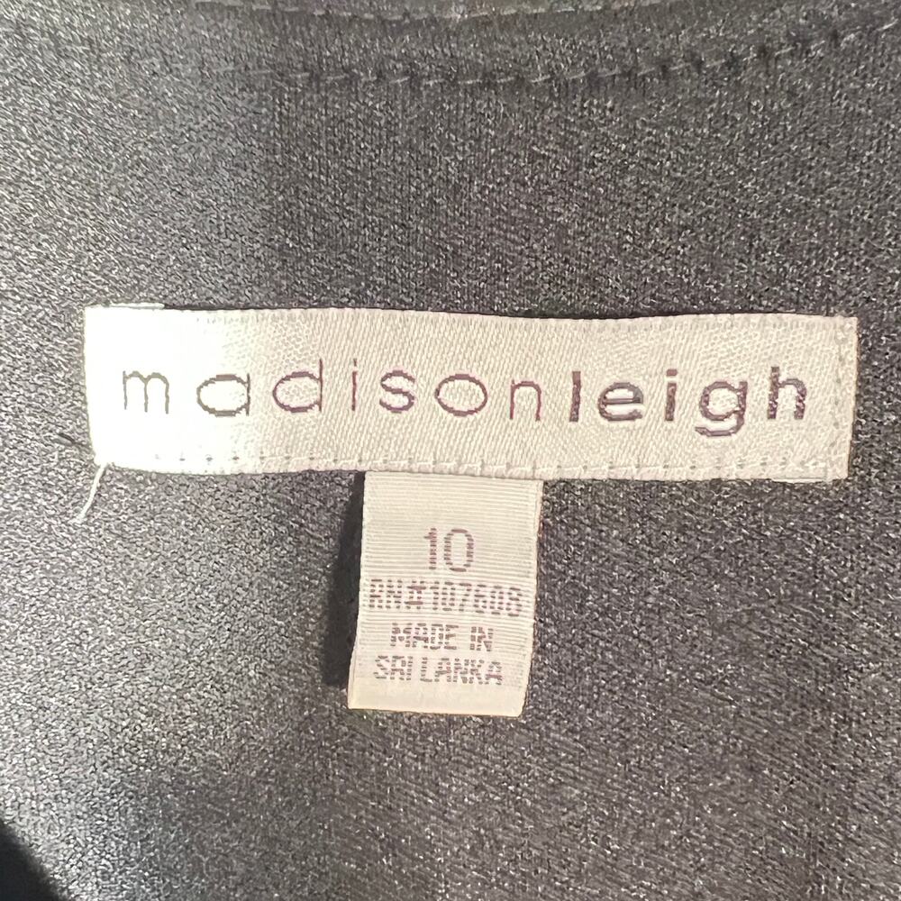 NWT Madison Leigh black cap sleeve lace fit in flare dress size 10 B182 - Picture 4 of 6